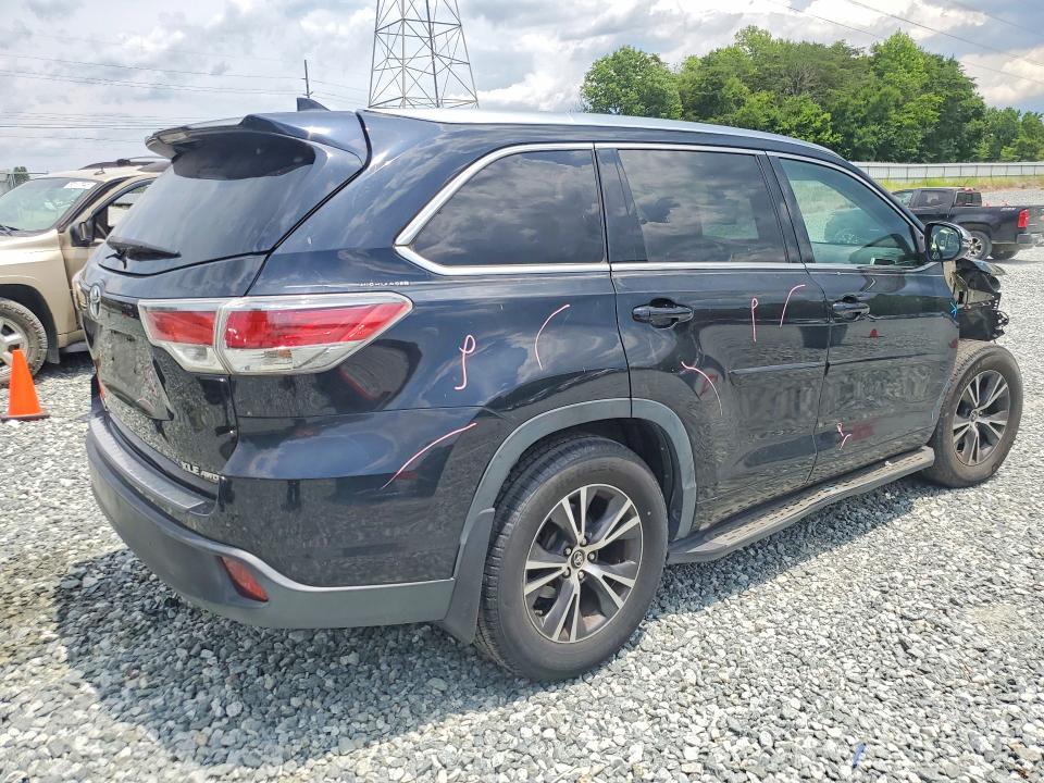 2016 Toyota Highlander VIN 5TDJKRFH8GS310288 COPART salvage auction — FRONT END, Nc - Salvage Certificate Of Title, sold $8,900 on 2026-07-22 (photo 3)