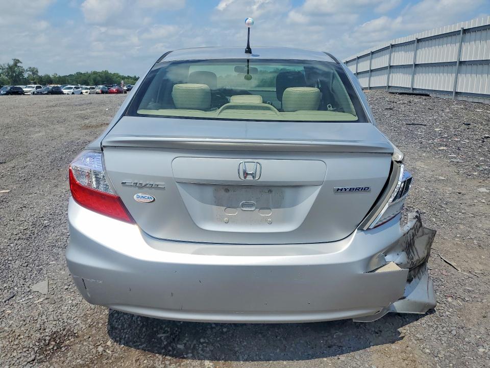 2012 Honda Civic VIN JHMFB4F22CS011447 COPART salvage auction — REAR END, Va - Certificate Of Title, sold $200 on 2026-07-22 (photo 6)