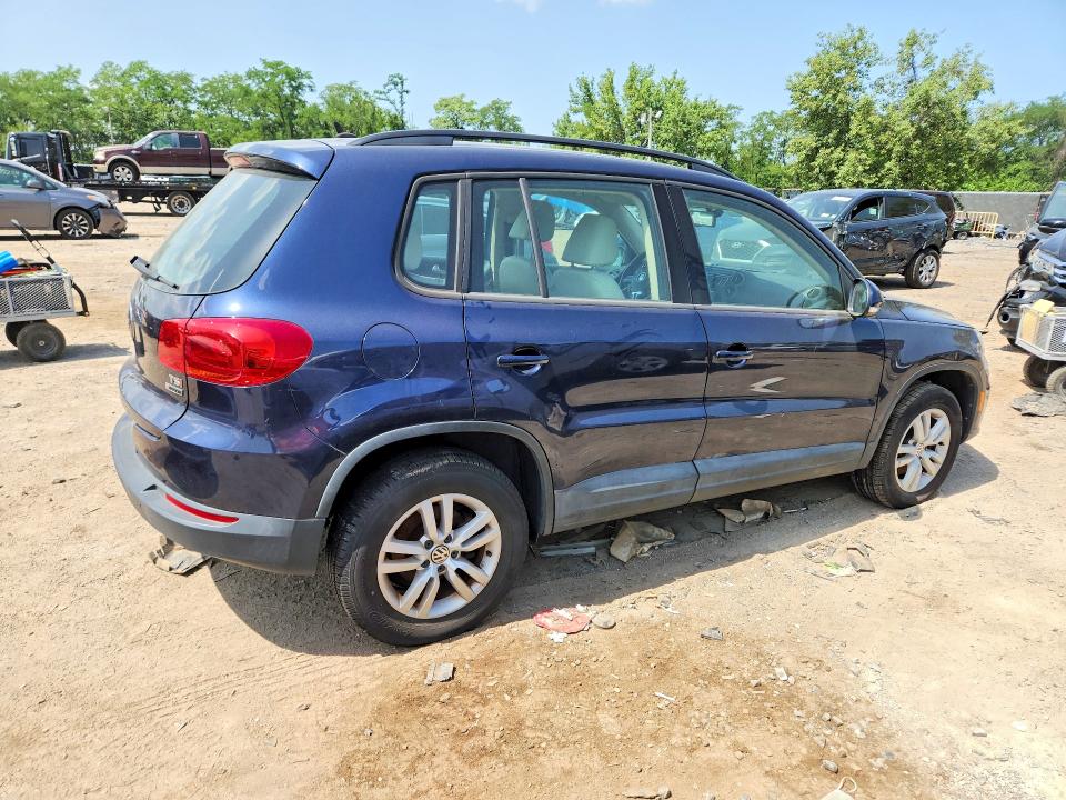 2016 Volkswagen Tiguan VIN WVGBV7AX8GW528645 COPART salvage auction — VANDALISM, Md - Certificate Of Title, sold $500 on 2026-08-04 (photo 3)