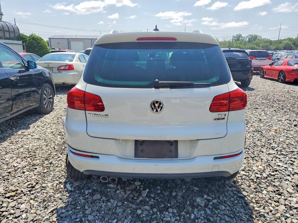 2016 Volkswagen Tiguan VIN WVGBV7AX2GW609107 COPART salvage auction — REAR END, Wv - Salvage Certificate, sold $1,250 on 2026-07-27 (photo 6)