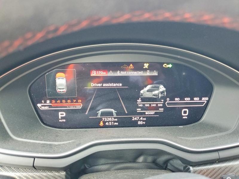 2023 Audi Rs5 VIN WUAAWCF51PA903059 COPART salvage auction — FRONT END, Ma - Cert Of Title-Salvage, sold $14,700 on 2026-08-13 (photo 9)