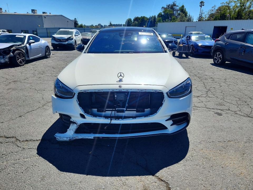 2023 Mercedes-benz S-klasse VIN W1K6G6DB8PA180679 COPART salvage auction — FRONT END, Ca - Salvage Certificate, sold $32,750 on 2026-07-31 (photo 5)
