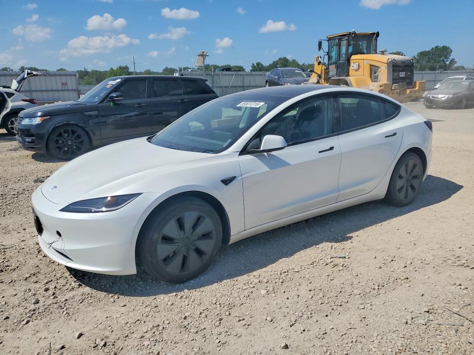 2024 Tesla Model 3 VIN 5YJ3E1EA7RF717550 COPART salvage auction — HAIL, Mo - Salvage Certificate Of Title, sold $16,700 on 2026-09-01 (photo 1)