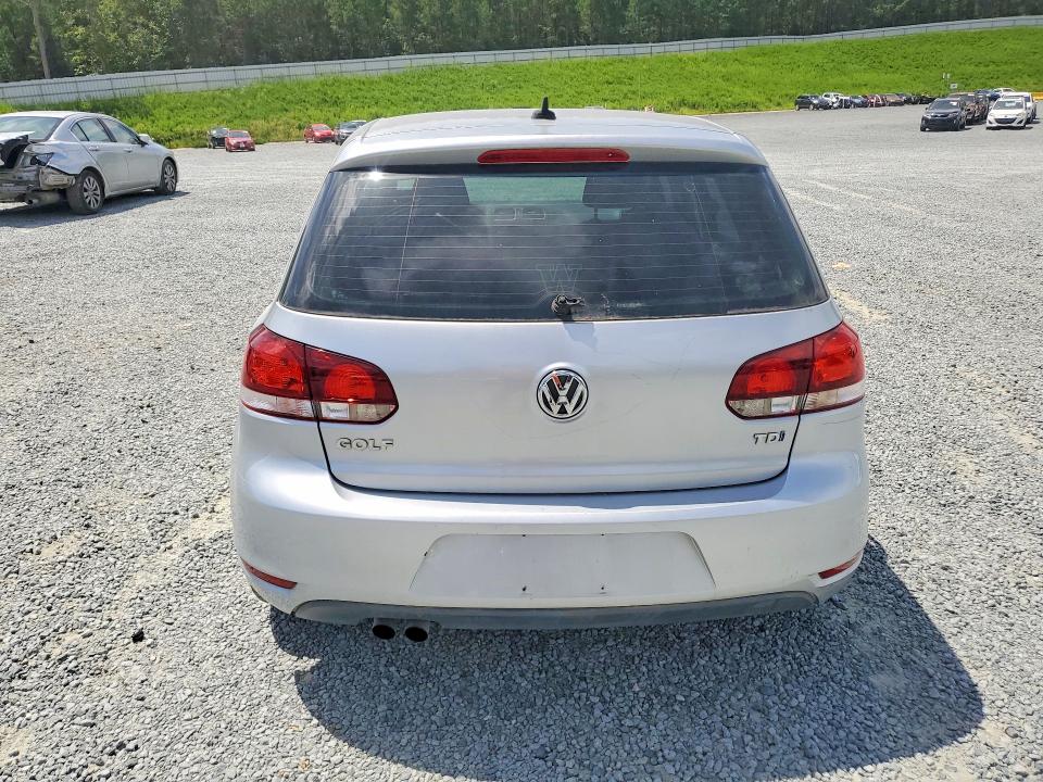 2014 Volkswagen Golf VIN WVWDM7AJ3EW003095 COPART salvage auction — DAMAGE HISTORY, NC - DEALER ONLY SALVAGE TITLE, sold $175 on 2026-07-30 (photo 6)