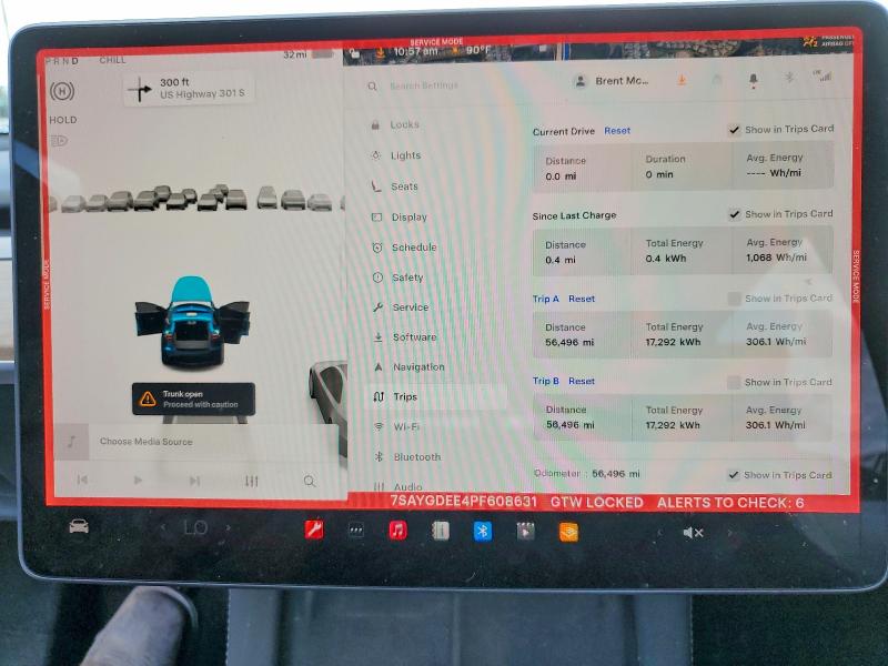 2023 Tesla Model y VIN 7SAYGDEE4PF608631 COPART salvage auction — SIDE, FL - CERT OF TITLE SLVG REBUILDABLE, sold $10,700 on 2026-07-31 (photo 9)