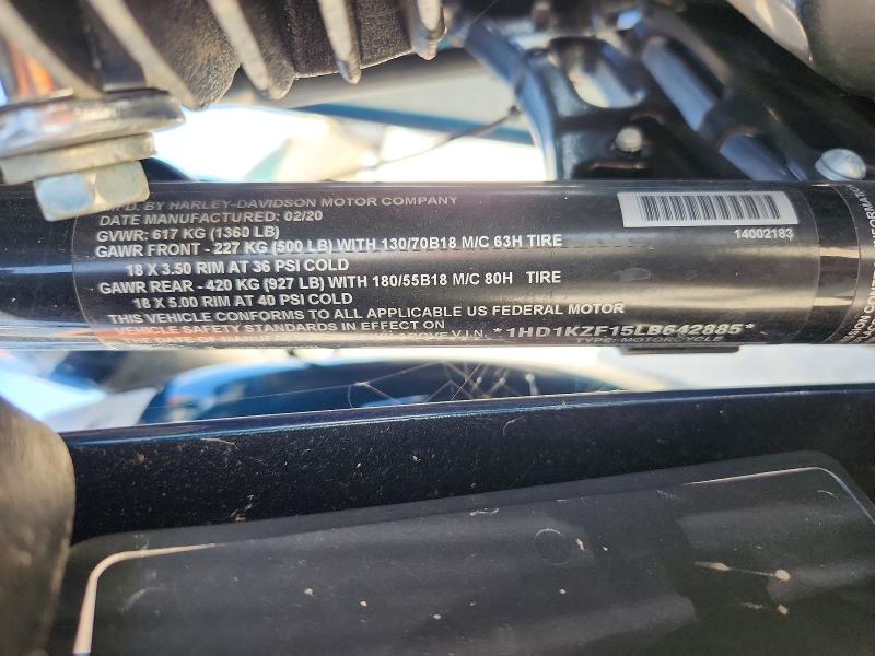 2020 Harley-davidson VIN 1HD1KZF15LB642885 COPART salvage auction — FRONT END, Tx - Salvage Vehicle Title, sold $9,600 on 2026-07-30 (photo 9)