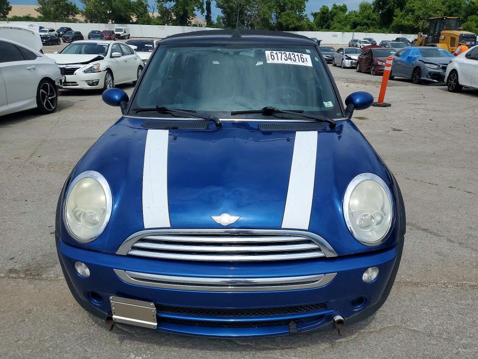 2008 Mini Cooper VIN WMWRF33598TF68286 COPART salvage auction — HAIL, MO - CERT OF TITLE-PRIOR SALVAGE (P), sold $475 on 2026-07-24 (photo 5)