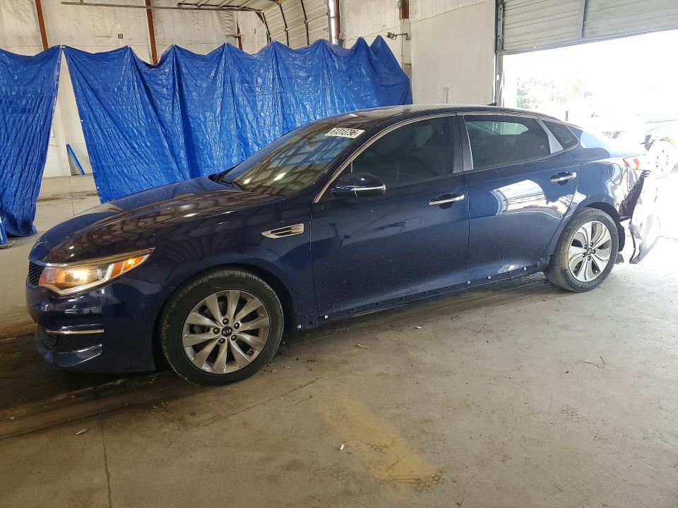 2018 Kia Optima VIN 5XXGT4L37JG258700 COPART salvage auction — REAR END, Ky - Red Rebuilt Salvage Flood (P), sold $850 on 2026-07-27 (photo 1)