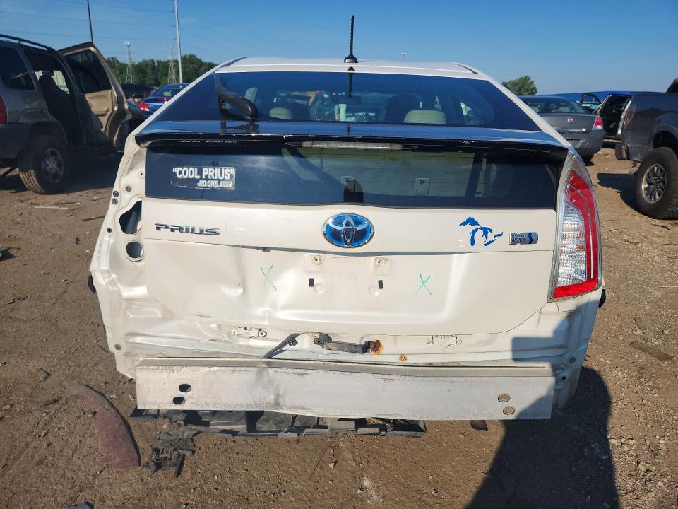 2013 Toyota Prius VIN JTDKN3DUXD5629332 COPART salvage auction — REAR END, MI - CERTIFICATE OF TITLE, sold $1,300 on 2026-07-28 (photo 6)