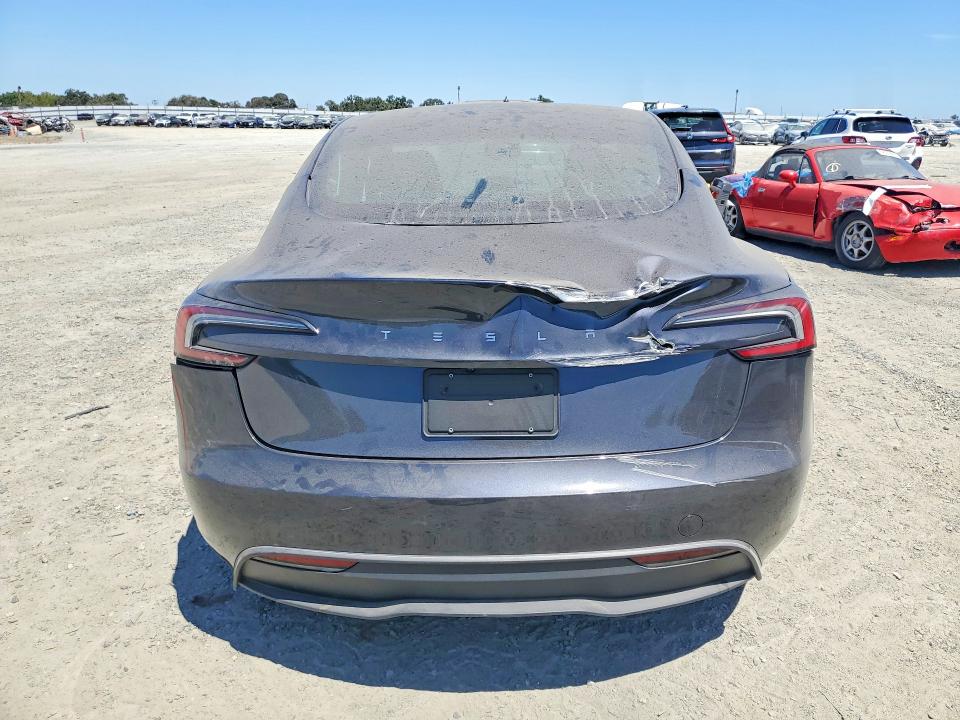 2025 Tesla Model 3 VIN 5YJ3E1EAXSF051872 COPART salvage auction — FRONT END, Ca - Salvage Certificate, sold $25 on 2026-07-28 (photo 6)