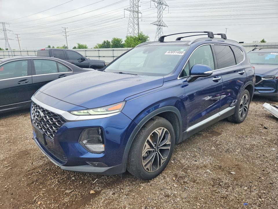 2019 Hyundai Santa fe VIN 5NMS53AA6KH053324 — COPART salvage auction photo
