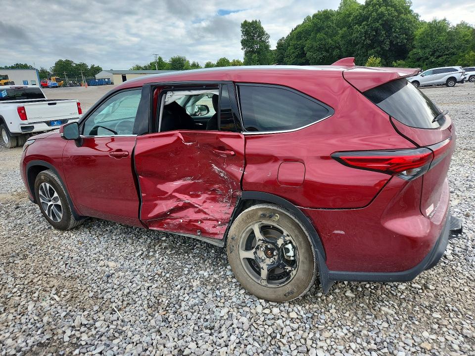 2020 Toyota Highlander VIN 5TDGZRBH1LS047292 COPART salvage auction — SIDE, Tn - Salvage Certificate, sold $3,400 on 2026-07-28 (photo 2)