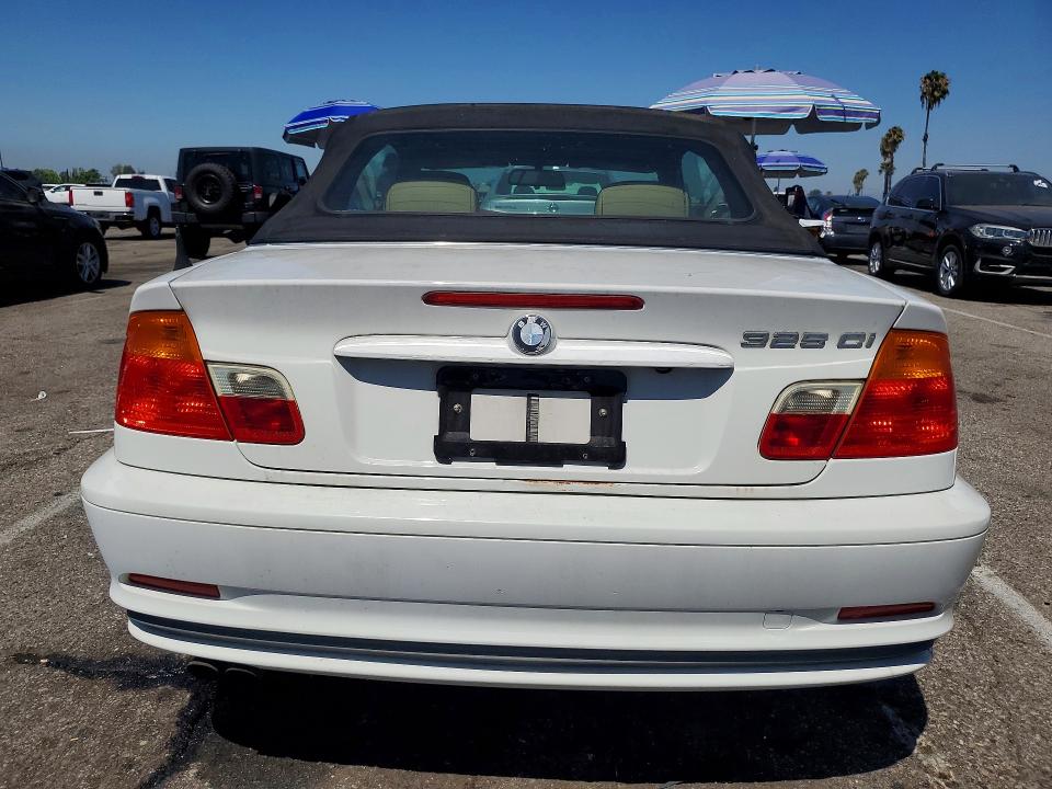 2001 BMW 3 series VIN WBABS33441JY52797 COPART salvage auction — MINOR DENT/SCRATCHES, CA - DIS/DLR/EXP APP FOR DUP CLEAN, sold $525 on 2026-07-14 (photo 6)