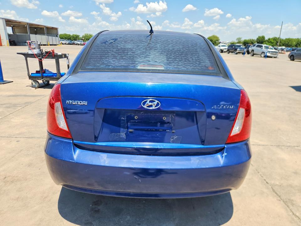 2006 Hyundai Accent VIN KMHCN46C96U029520 COPART salvage auction — NORMAL WEAR, TX - CERTIFICATE OF TITLE, sold $475 on 2026-07-27 (photo 6)