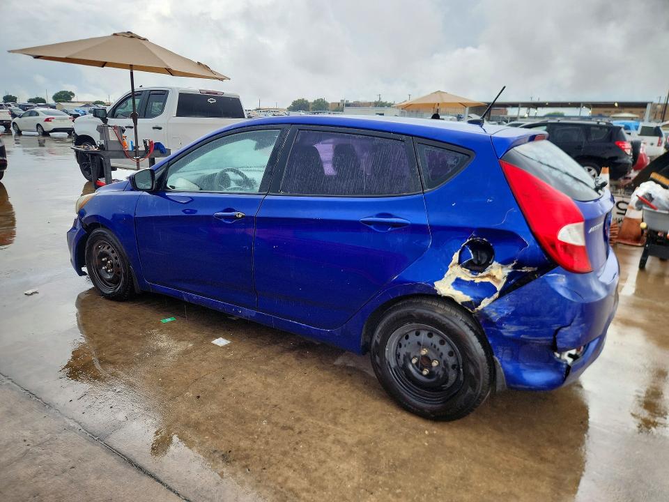 2013 Hyundai Accent VIN KMHCT5AE1DU108200 COPART salvage auction — REAR END, TX - SALVAGE VEHICLE TITLE (P), sold $525 on 2026-07-16 (photo 2)