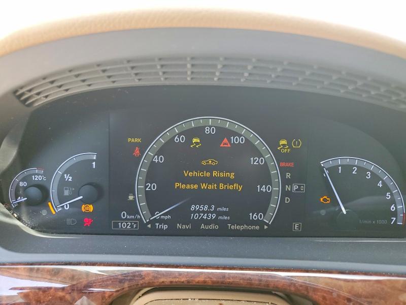2012 Mercedes-benz S class VIN WDDNG7DB7CA468737 COPART salvage auction — MINOR DENT/SCRATCHES, TX - CERTIFICATE OF TITLE, sold $1,550 on 2026-07-31 (photo 9)