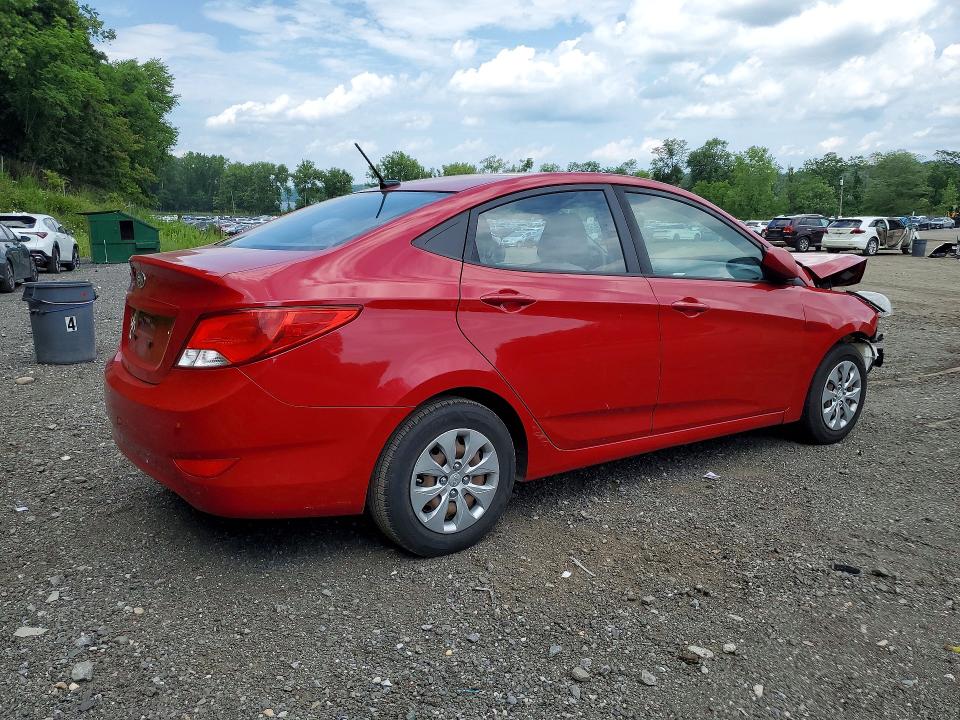 2017 Hyundai Accent VIN KMHCT4AE3HU291552 COPART salvage auction — FRONT END, Ny - Mv-907A Salvage Certificate, sold $325 on 2026-07-23 (photo 3)