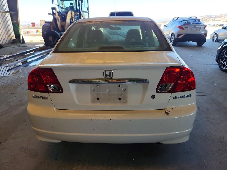 2004 Honda Civic hybrid VIN JHMES96674S011375 COPART salvage auction — MINOR DENT/SCRATCHES, Ca - Dis/Dlr/Exp App For Dup Clean, sold $250 on 2026-07-20 (photo 6)