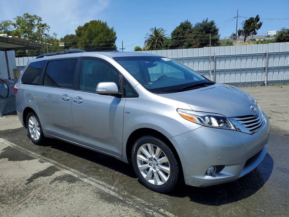 2017 Toyota Sienna VIN 5TDDZ3DCXHS186152 COPART salvage auction — MINOR DENT/SCRATCHES, CA - CERTIFICATE OF TITLE (P), sold $11,500 on 2026-07-21 (photo 4)