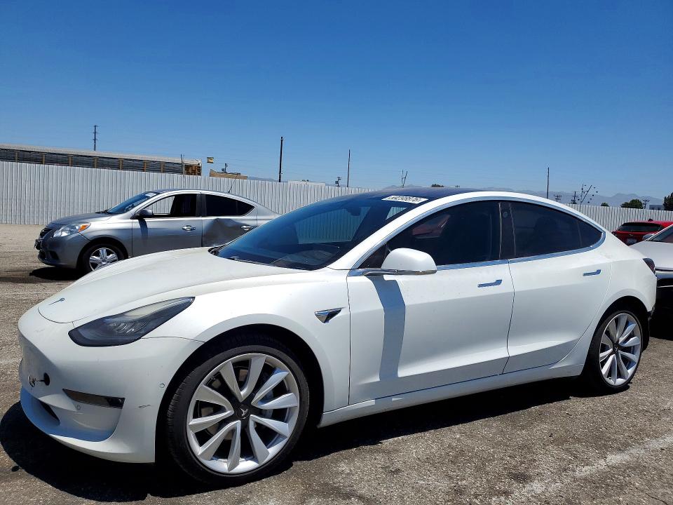2019 Tesla Model 3 VIN 5YJ3E1EA3KF326952 COPART salvage auction — REAR END, Ca - Salvage Certificate, sold $7,200 on 2026-07-24 (photo 1)