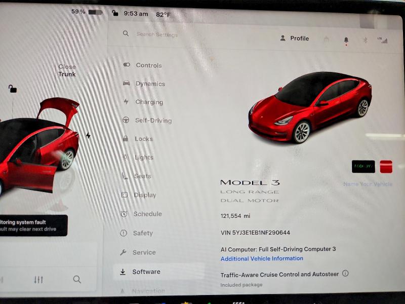 2022 Tesla Model 3 VIN 5YJ3E1EB1NF290644 COPART salvage auction — UNDERCARRIAGE, Fl - Certificate Of Title, sold $10,700 on 2026-07-27 (photo 9)