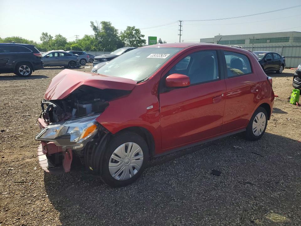 2024 Mitsubishi Mirage VIN ML32AUHJ7RH018135 COPART salvage auction — FRONT END, IN - CERT OF TITLE-SALVAGE TITLE (P), sold $1,650 on 2026-07-08 (photo 1)