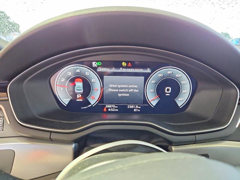 2024 Audi A5 VIN WAUTAAF54RA058829 COPART salvage auction — REAR END, Al - Cert Of Title-Salvage Title, sold $20,250 on 2026-08-13 (photo 9)