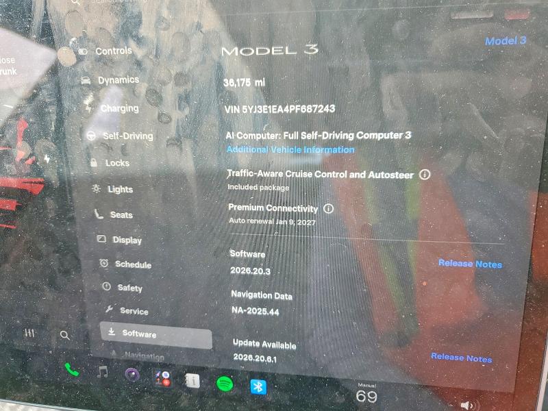 2023 Tesla Model 3 VIN 5YJ3E1EA4PF687243 COPART salvage auction — REAR END, CT - CERT OF TITLE-SALVAGE, sold $3,700 on 2026-07-28 (photo 9)
