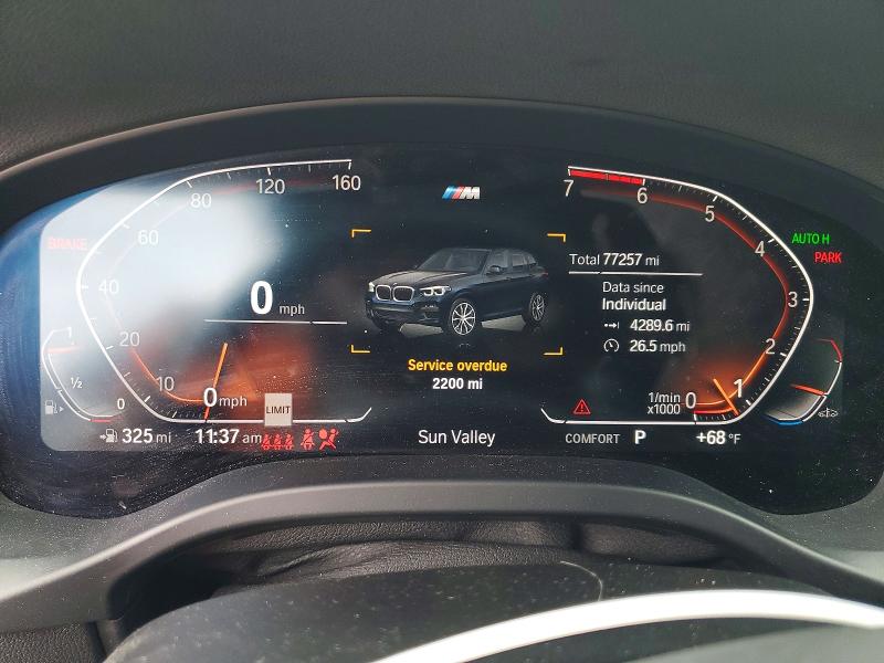 2021 BMW X3 VIN 5UXTY3C06M9G20129 COPART salvage auction — MINOR DENT/SCRATCHES, Ca - Salvage Certificate, sold $16,700 on 2026-07-15 (photo 9)