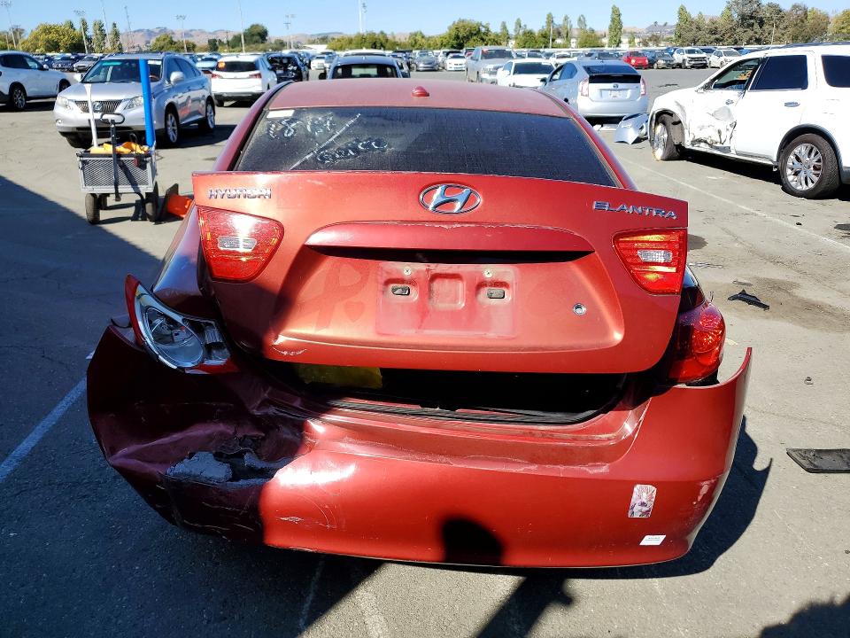 2008 Hyundai Elantra VIN KMHDU46D98U305844 COPART salvage auction — REAR END, CA - SALVAGE CERTIFICATE, sold $575 on 2026-07-17 (photo 6)