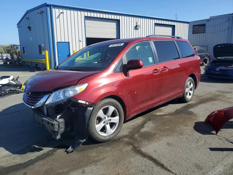 2015 Toyota Sienna VIN 5TDKK3DCXFS601057 COPART salvage auction — FRONT END, CA - SALVAGE CERTIFICATE, sold $1,050 on 2026-07-24 (photo 1)