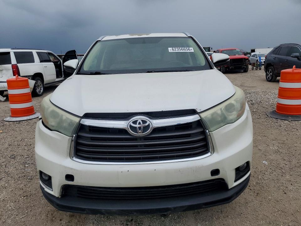 2015 Toyota Highlander VIN 5TDYKRFH8FS064923 COPART salvage auction — FRONT END, Tx - Certificate Of Title (P), sold $8,500 on 2026-07-28 (photo 5)