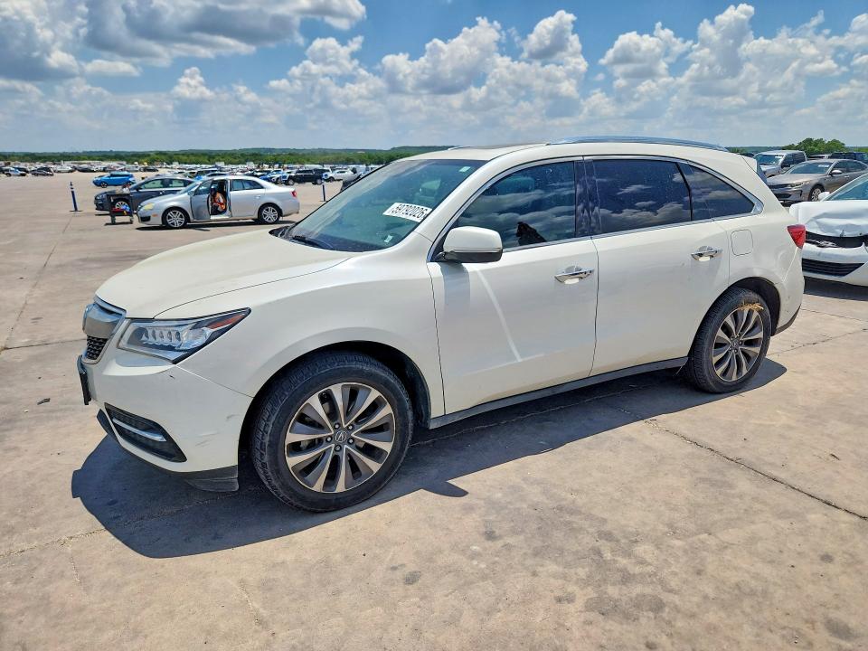 2016 Acura Mdx VIN 5FRYD3H49GB012447 COPART salvage auction — SIDE, Tx - Salvage Vehicle Title, sold $3,750 on 2026-08-03 (photo 1)