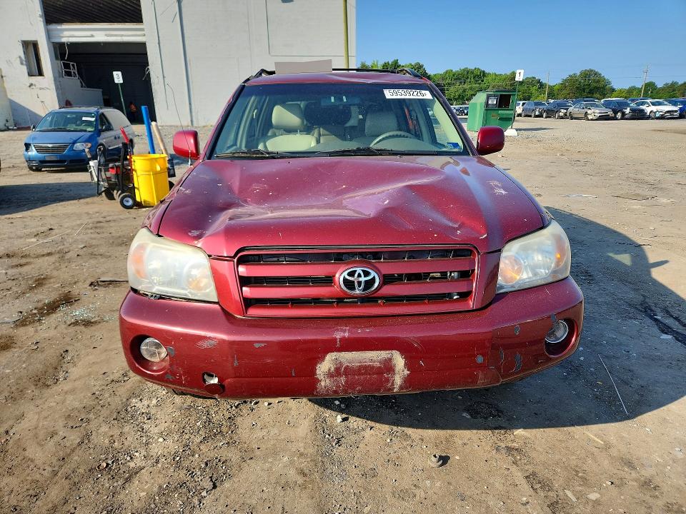 2005 Toyota Highlander VIN JTEEP21A650068164 COPART salvage auction — FRONT END, VA - CERT OF TITLE - SALVAGE, sold $850 on 2026-07-22 (photo 5)