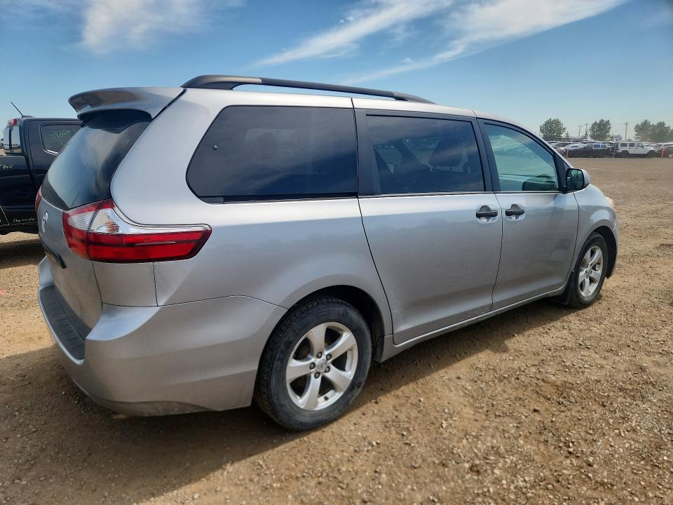 2015 Toyota Sienna VIN 5TDZK3DC5FS574543 COPART salvage auction — HAIL, Ab - Bos - Nonrepairable, sold $2,750 on 2026-07-28 (photo 3)