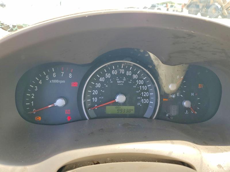 2008 Kia SEDONA VIN KNDMB233686230535 COPART salvage auction — FRONT END, FL - CERT OF TITLE SLVG REBUILDABLE, sold $250 on 2026-07-21 (photo 9)