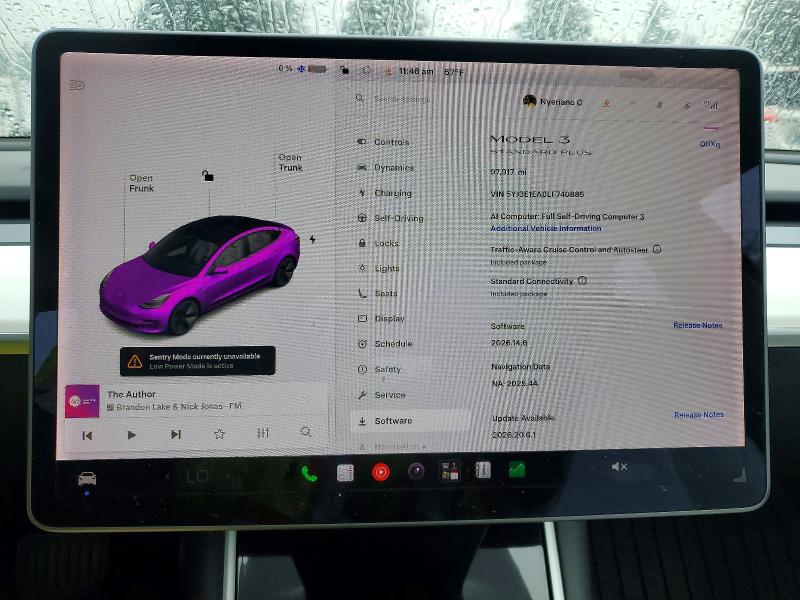 2020 Tesla Model 3 VIN 5YJ3E1EA0LF740885 COPART salvage auction — SIDE, Wa - Bill Of Sale, sold $7,100 on 2026-07-31 (photo 9)