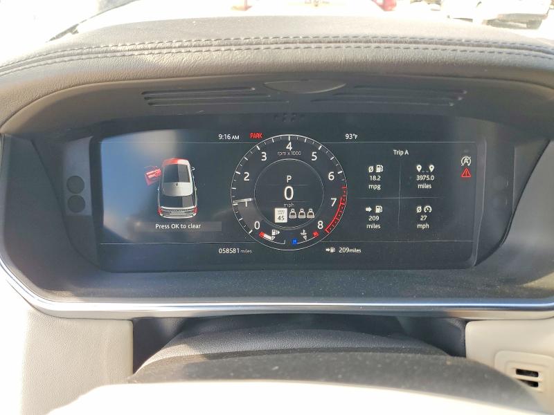 2020 Land rover RANGE ROVER VIN SALGS2RU2LA591434 COPART salvage auction — REAR END, Tx - Certificate Of Title, sold $21,300 on 2026-09-22 (photo 9)
