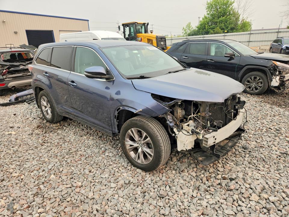 2016 Toyota Highlander VIN 5TDBKRFH3GS344854 COPART salvage auction — FRONT END, WI - CLEAN TTL-MANUFACTURER BUYBACK, sold $4,400 on 2026-07-27 (photo 4)