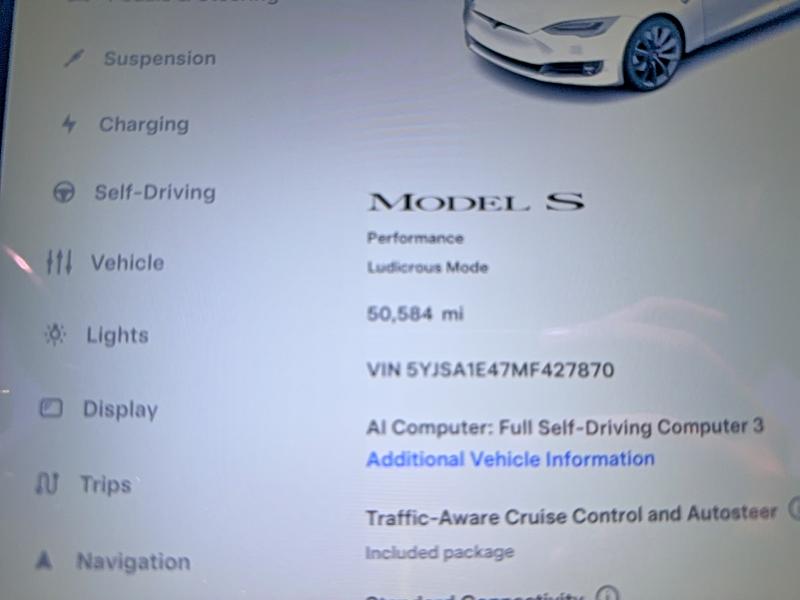 2021 Tesla Model s VIN 5YJSA1E47MF427870 COPART salvage auction — NORMAL WEAR, Ca - Dlr/Dis/Exp Only Salvage Title (P), sold $12,800 on 2026-07-30 (photo 8)