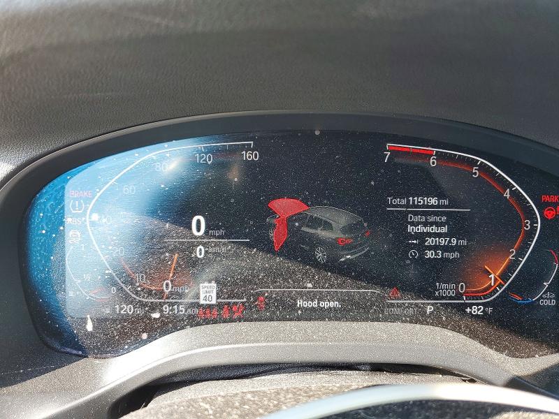 2022 BMW X3 VIN 5UX53DP03N9L40979 COPART salvage auction — FRONT END, Md - Cert Of Salvage > 75% Damage, sold $1,800 on 2026-07-27 (photo 9)