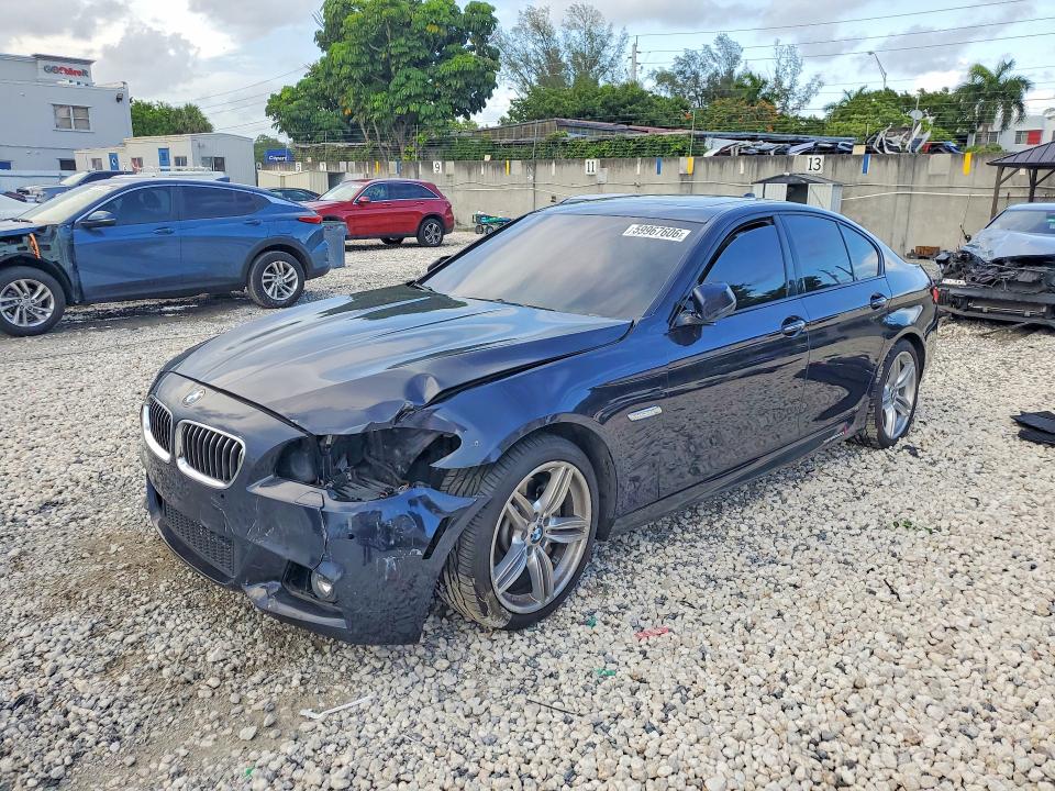 2014 BMW 5er VIN WBA5B1C52ED477636 COPART salvage auction — FRONT END, Salvage Title, sold $200 on 2026-07-31 (photo 1)