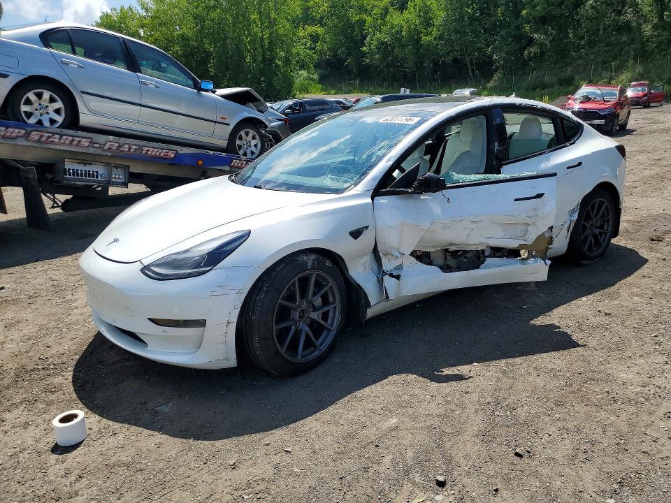 2021 Tesla Model 3 VIN 5YJ3E1EB1MF925215 COPART salvage auction — SIDE, Ny - Mv-907A Salvage Certificate, sold $1,050 on 2026-07-28 (photo 1)