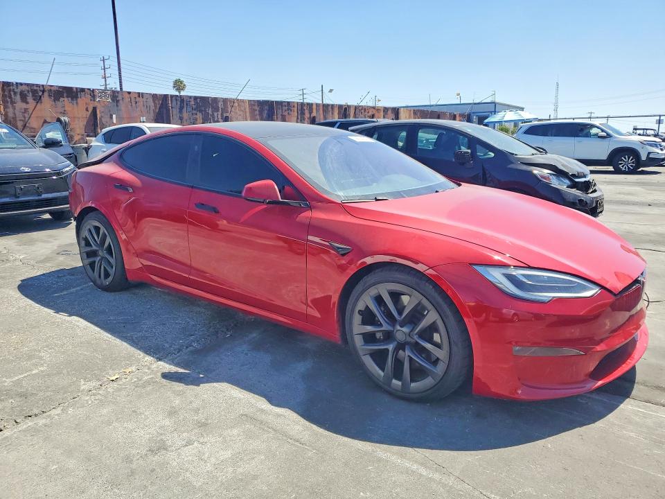 2021 Tesla Model s VIN 5YJSA1E69MF443747 COPART salvage auction — REAR END, Ca - Salvage Certificate, sold $16,600 on 2026-07-15 (photo 4)