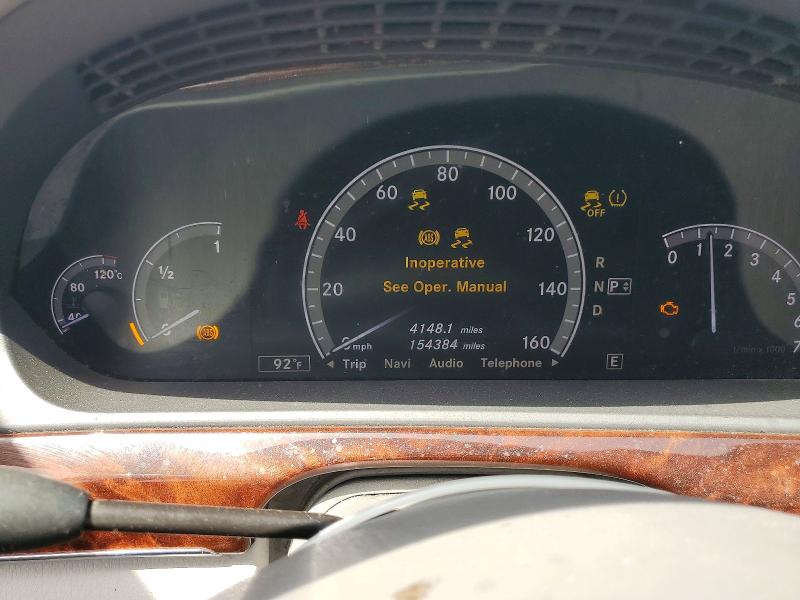 2012 Mercedes-benz S-klasse VIN WDDNG7DB4CA437719 COPART salvage auction — FRONT END, Tx - Certificate Of Title, sold $750 on 2026-07-30 (photo 9)