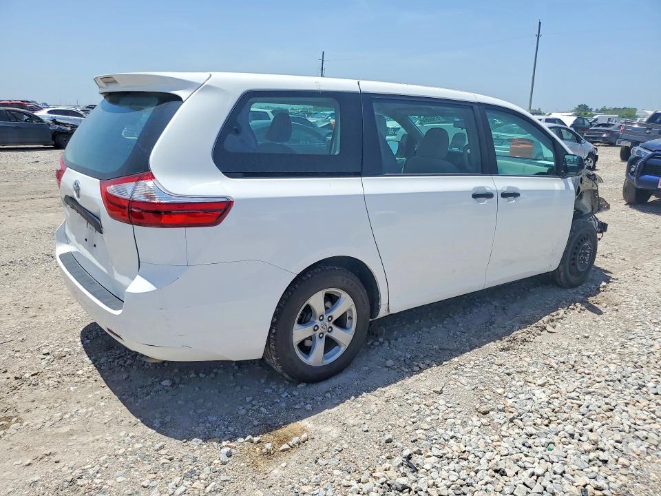 2017 Toyota Sienna VIN 5TDZZ3DC3HS884947 COPART salvage auction — FRONT END, Tx - Salvage Vehicle Title, sold $3,300 on 2026-07-23 (photo 3)