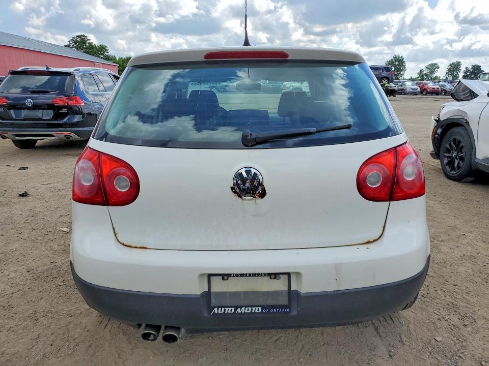 2009 Volkswagen Rabbit VIN WVWDA71K39W121056 COPART salvage auction — UNDERCARRIAGE, ON - PERMIT NO BRAND - UNFIT, sold $150 on 2026-07-23 (photo 6)