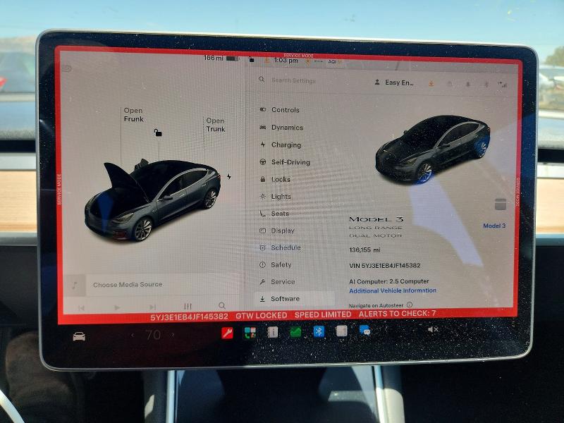 2018 Tesla Model 3 VIN 5YJ3E1EB4JF145382 COPART salvage auction — FRONT END, Ca - Salvage Certificate, sold $3,700 on 2026-07-14 (photo 9)