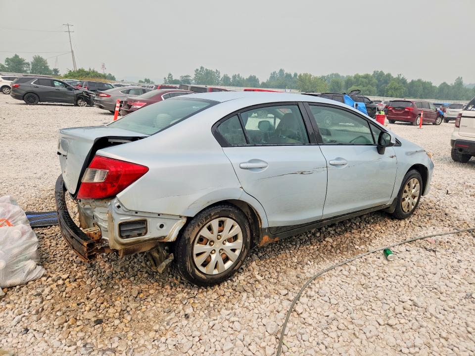 2012 Honda Civic VIN 19XFB2F57CE085353 COPART salvage auction — REAR END, Salvage Title, sold $525 on 2026-08-27 (photo 3)