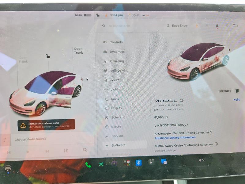2020 Tesla Model 3 VIN 5YJ3E1EB5LF512227 COPART salvage auction — FRONT END, Mi - Certificate Of Title, sold $425 on 2026-07-29 (photo 9)